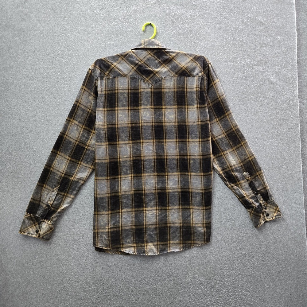 BKE Men Button Up Shirt XL Gray Plaid Flannel Vintage Grunge Long Sleeve - Picture 8 of 8